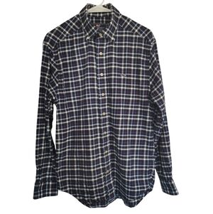 Vineyard Vines Long Sleeve Cotton Flannel Button Down Whale Shirt - Sz S